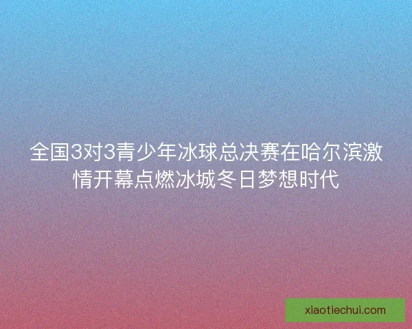 全国3对3青少年冰球总决赛在哈尔滨激情开幕点燃冰城冬日梦想时代 全国3对3青少年冰球总决赛在哈尔滨激情开幕点燃冰城冬日梦想时代