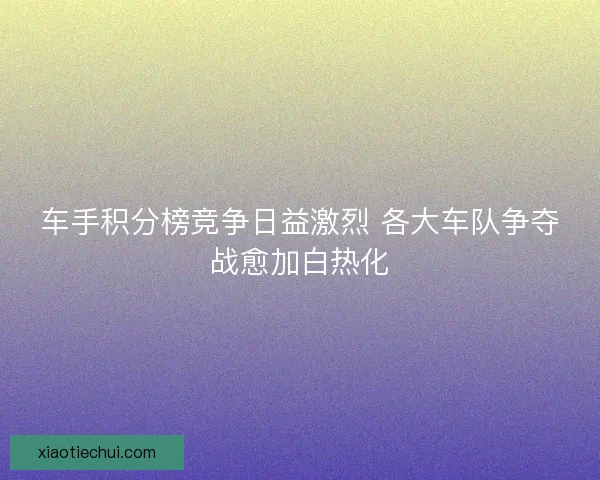 车手积分榜竞争日益激烈 各大车队争夺战愈加白热化 车手积分榜竞争日益激烈 各大车队争夺战愈加白热化