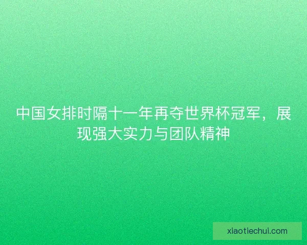 中国女排时隔十一年再夺世界杯冠军,展现强大实力与团队精神 中国女排时隔十一年再夺世界杯冠军,展现强大实力与团队精神