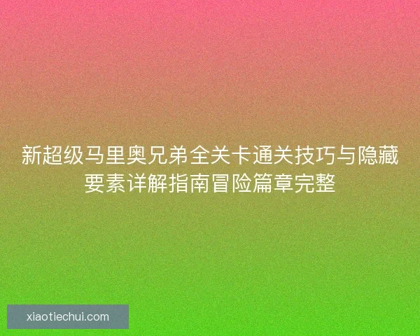 新超级马里奥兄弟全关卡通关技巧与隐藏要素详解指南冒险篇章完整